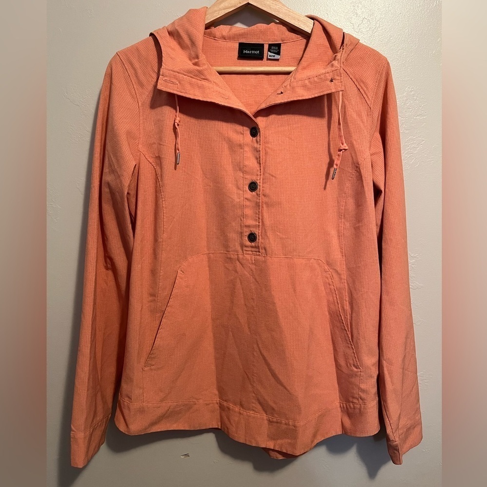 Marmot Lorey Hoodie Women's Size Med Coraly Orange Pullover Hiking Outdoor Comfy - Picture 2 of 15